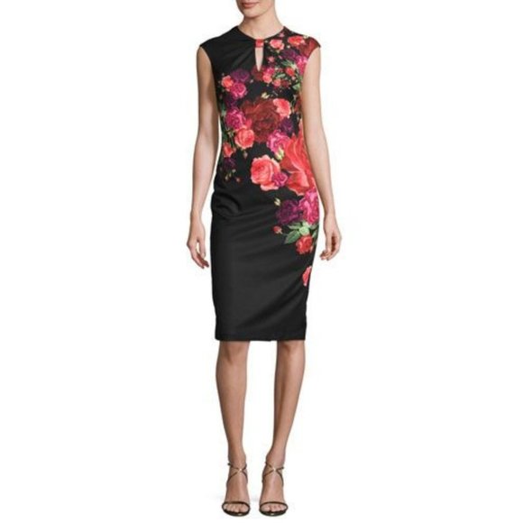 Ted Baker Dresses & Skirts - Ted Baker Mirrie Juxtapose Rose Knot Sheath Dress Multi Size TED 1/ US 4 Floral